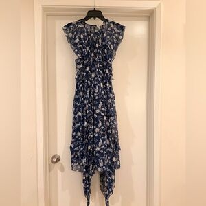 ULLA JOHNSON Caterina Floral Blue Dress - Size 4